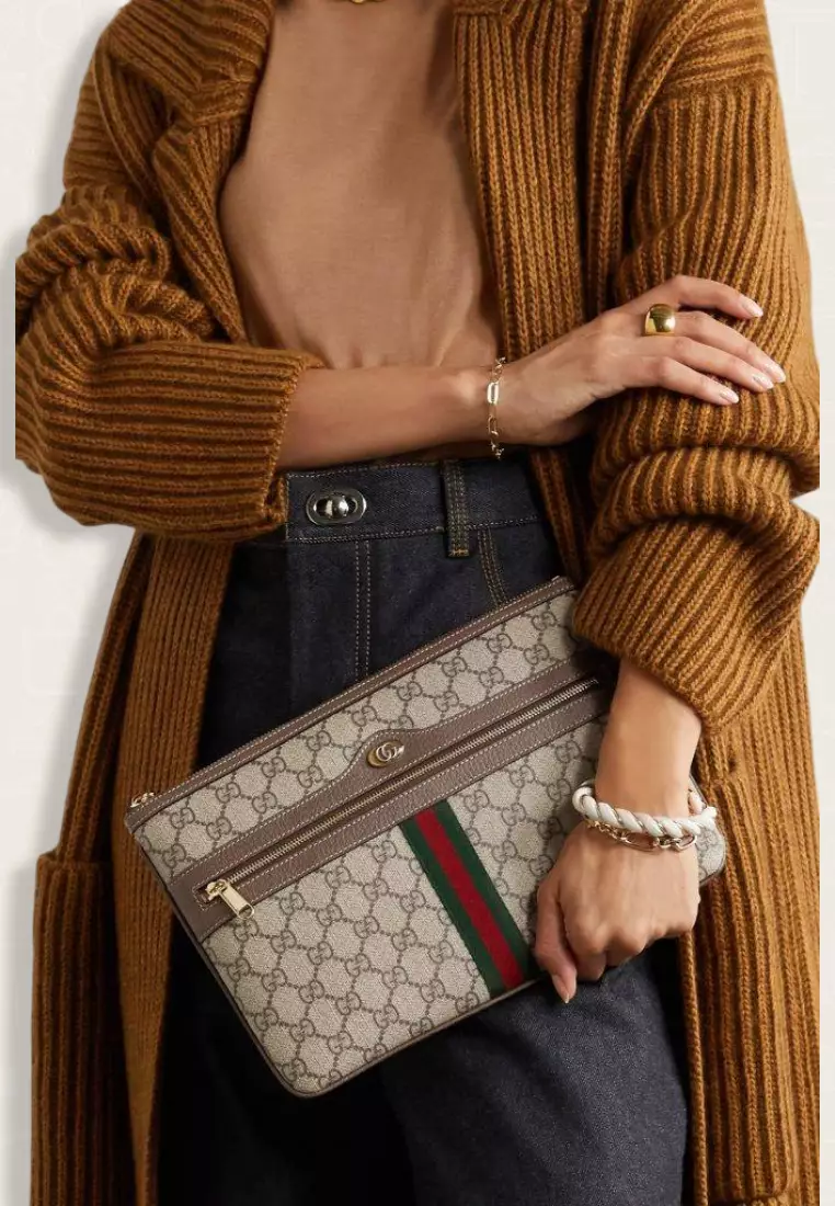 Gucci Women's Brown Ophidia GG Supreme Pouch
