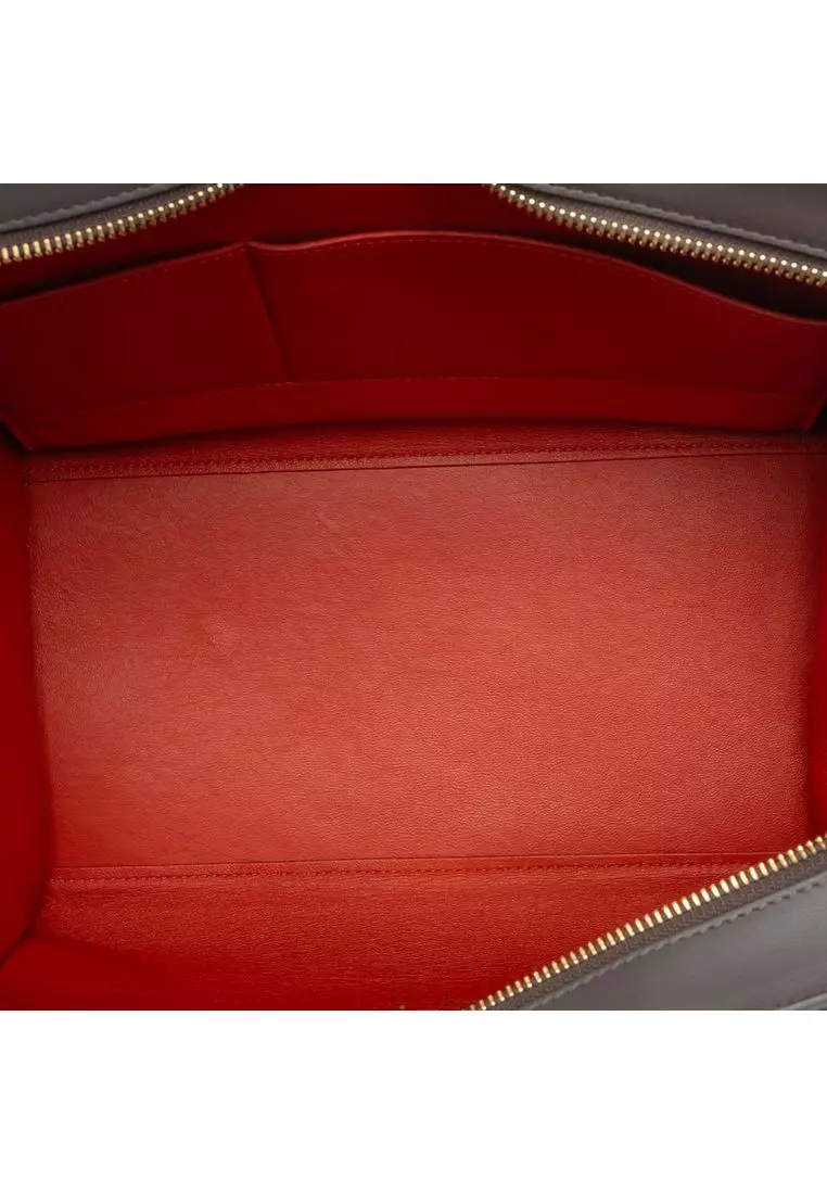 Pre-Loved Celine Medium Tricolor Calfskin And Suede Trapeze Satchel