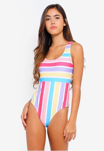 Jual Brave Soul Rainbow High Leg Swimsuit Original Zalora