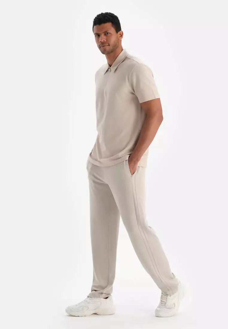 Light Beige Trousers, Regular, Long Leg, Activewear for Men