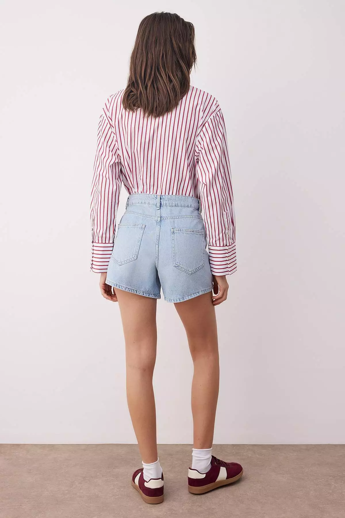 Light Blue High Waist City Boy Denim Shorts Twoss25Sr00178