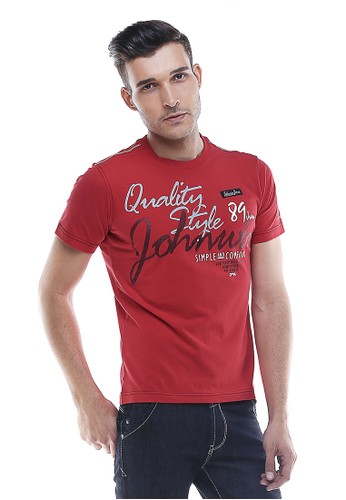 Johnwin - Slim Fit - Kaos Casual Active - Quality Style - Merah
