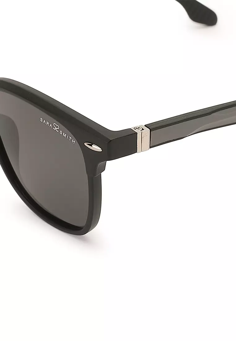 Unisex Polarized Wayfarer Sunglasses (Kacamata Hitam) - Hitam / Abu-Abu