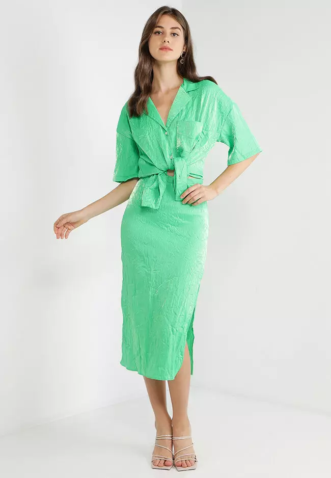 Green midi sale skirt topshop