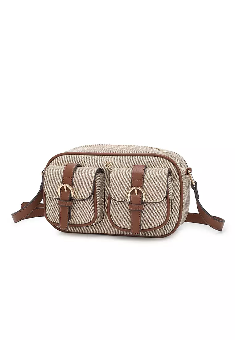 Women's Sling Bag / Crossbody Bag / Shoulder Bag (Tas Selempang Wanita / Tas Bahu Wanita) - Krem