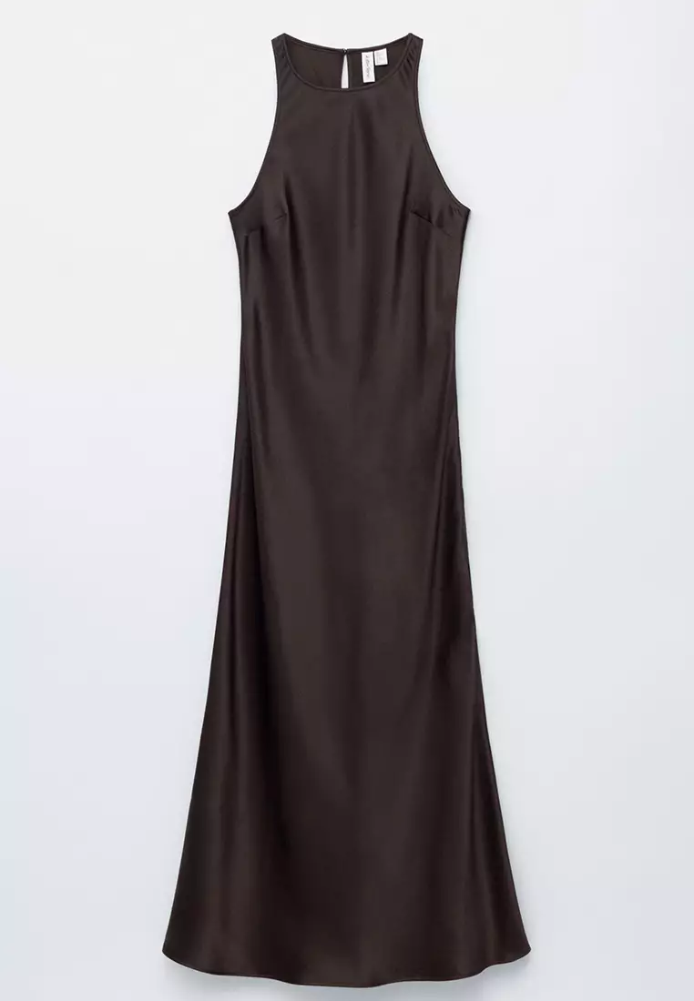 Sleeveless Satin Midi Dress