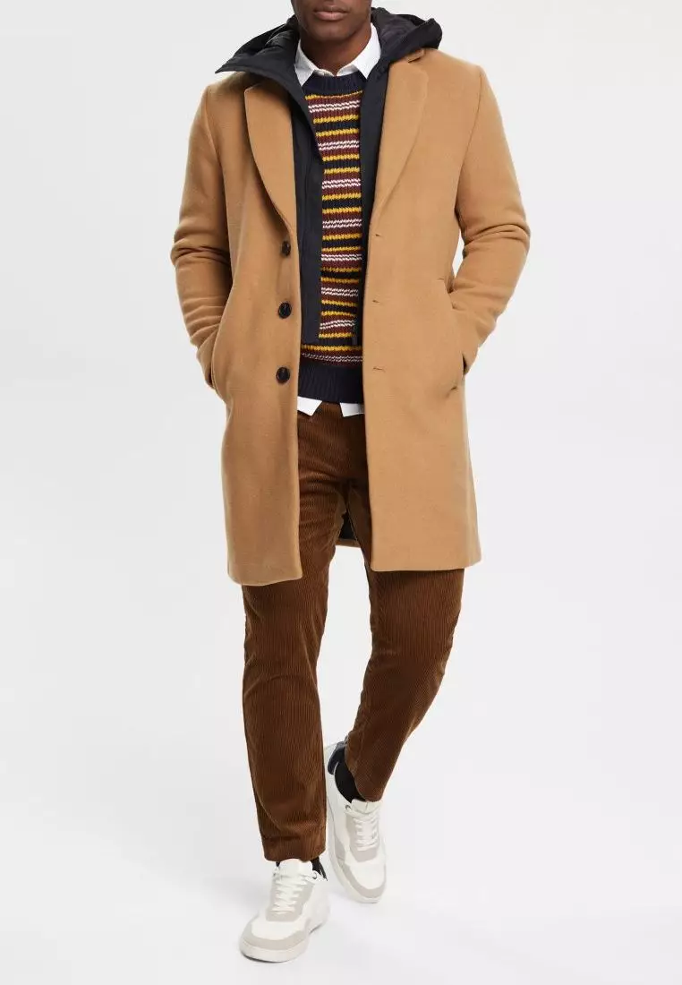 ESPRIT ESPRIT Wool blend coat with detachable hood 2024