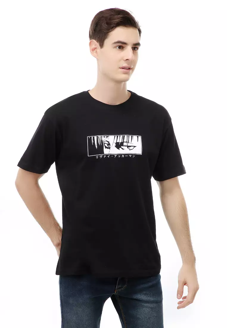 Jack T-Shirt Atasan Kasual Kaos Pria Anime Short Sleeve Material Cotton ORIGINAL - Black
