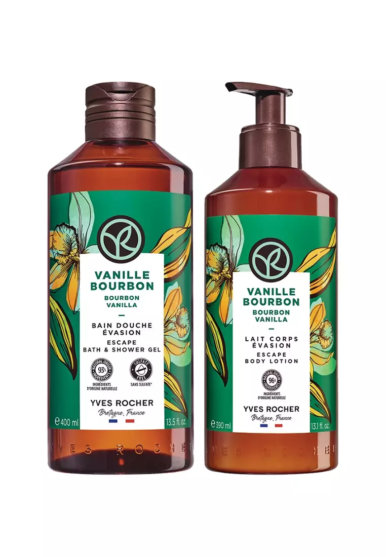 Bourbon Vanilla Body Wash Shower Gel 400ml and Lotion Moisturizer Bundle 390ml Scented Long Lasting