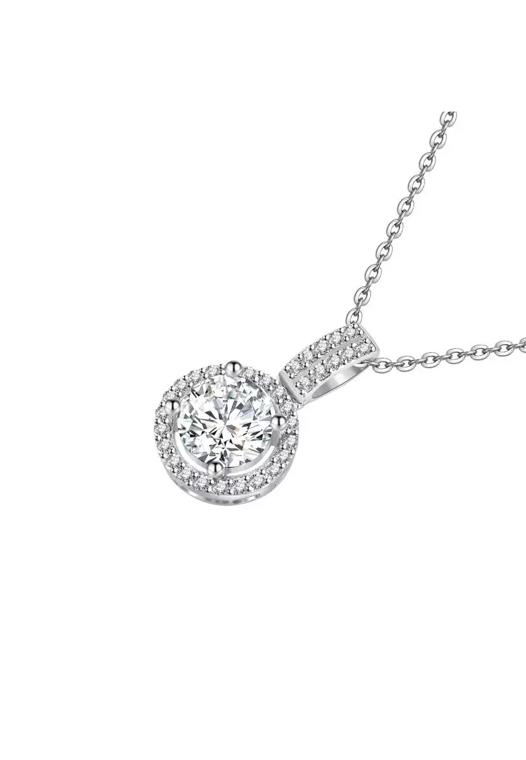 Berlian Moissanite Corentin Pendant [GRA CERTIFICATE MOISSANITE DIAMOND] - Kalung 1.0 CT Moissanite Diamond 925 Silver CELESTA by Her Jewellery