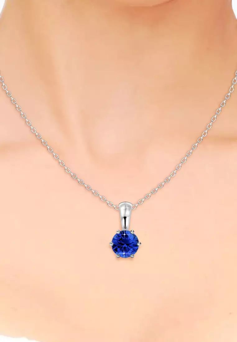 Birth Stone Pendant September Sapphire - Kalung Crystal Swarovski by Her Jewellery