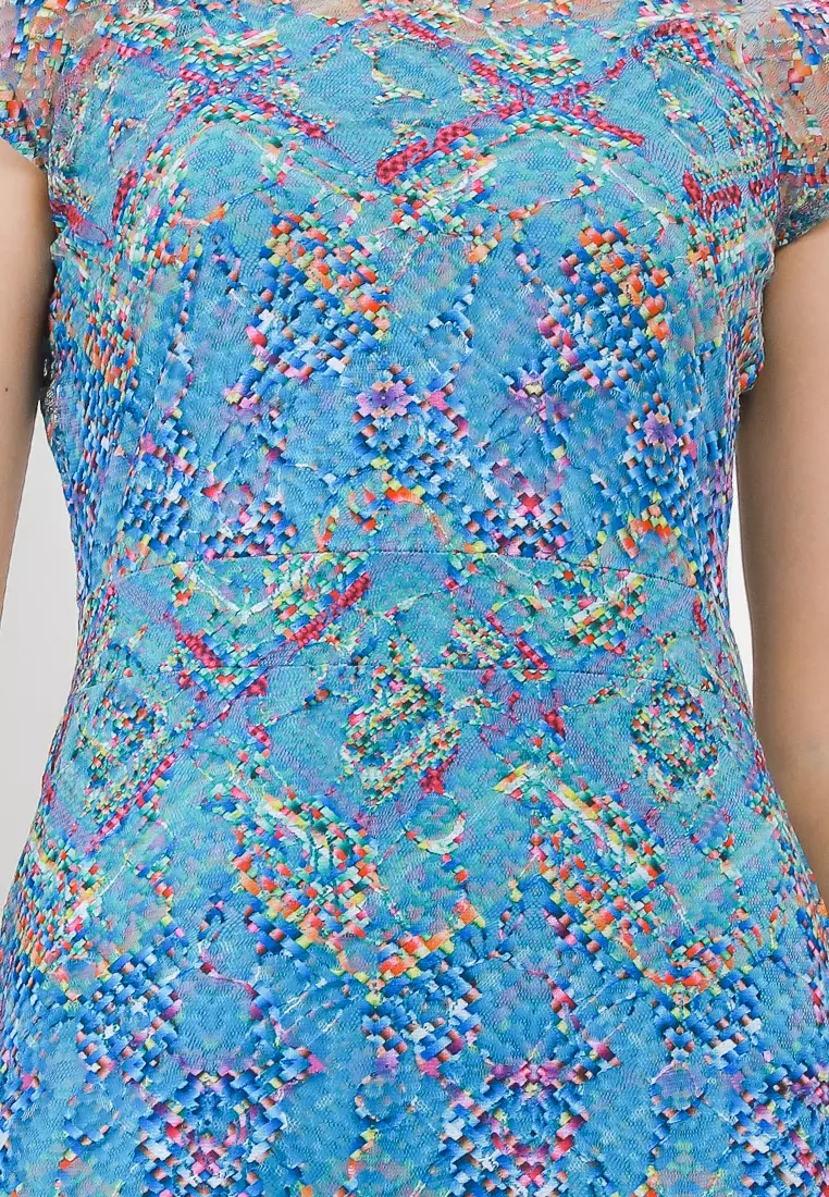 Reuban Lace Dress In Blue