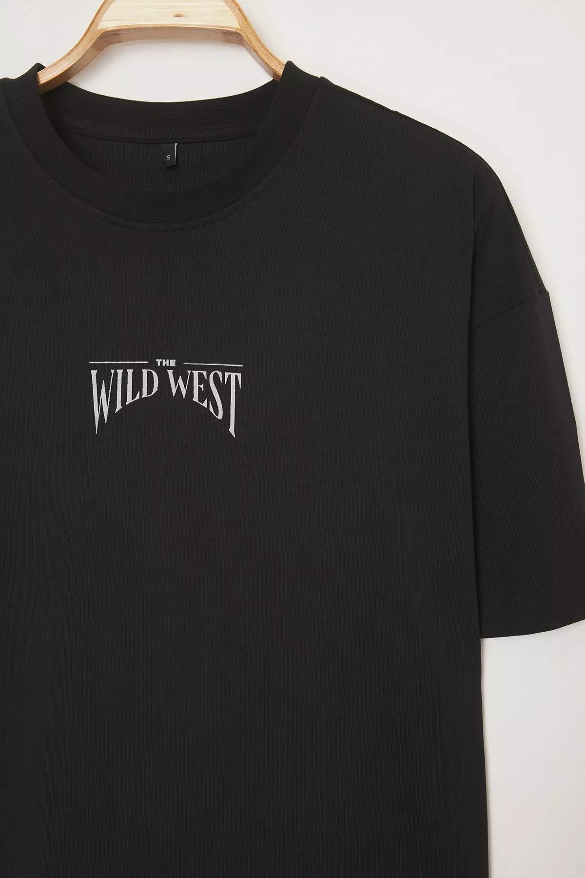 Plus Size Black Oversize/Wide Cut 100% Cotton T-Shirt TMNSS25BF00008