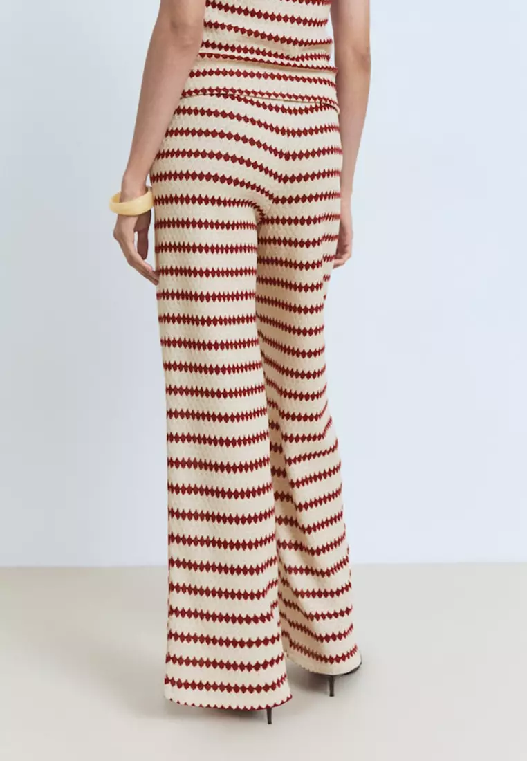 Knitted Trousers With Geometric Print