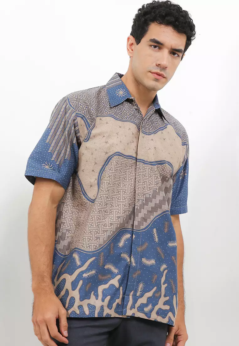 Evans Kemeja Batik Premium Pria Casual Modern Lengan Pendek