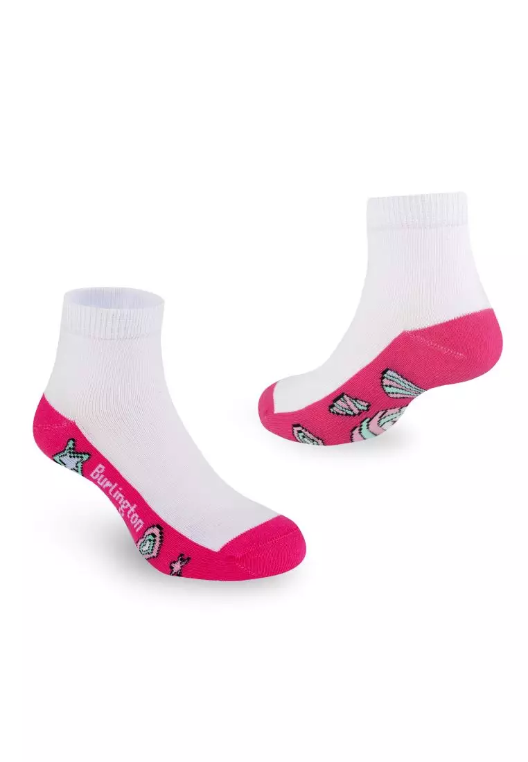 Burlington Girl's Cotton Lite Casual Ankle Socks 3 pairs in 1 pack BGCKG64