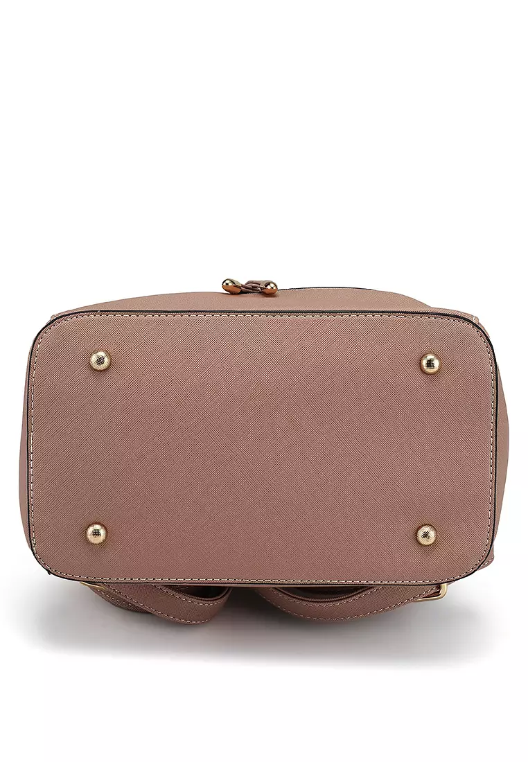 Saffiano Backpack With Flap Over