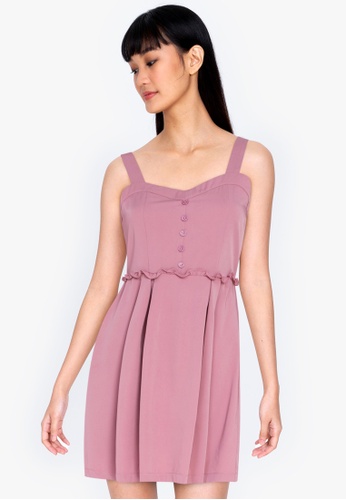 ZALORA BASICS pink Sweetheart Neckline Mini Dress 6E613AAC22E8DEGS_1