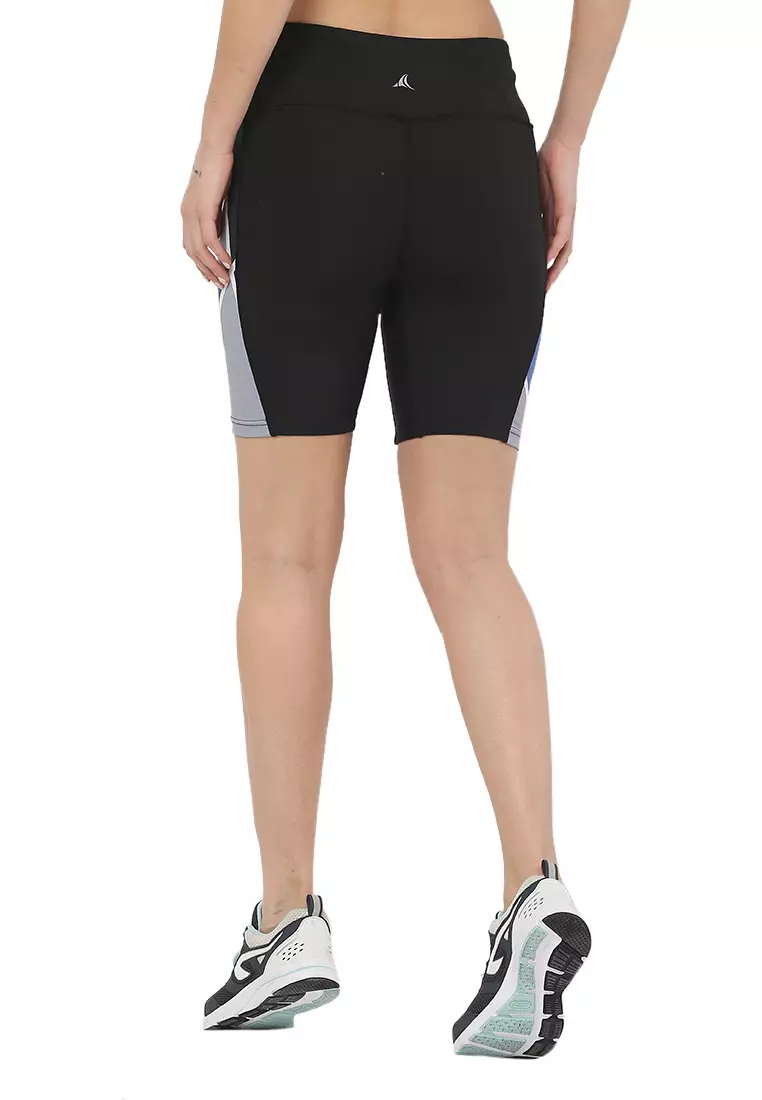 Fitleaure Geometric Print Black Bike Cycling Shorts