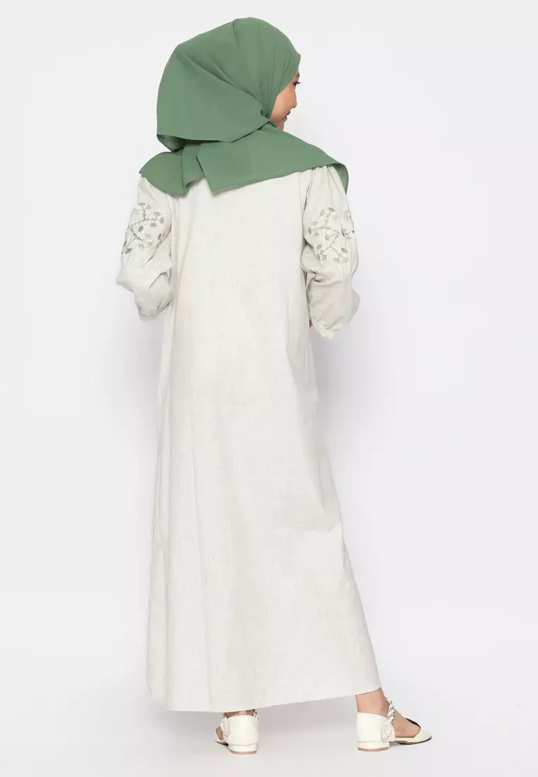 Baju Gamis Anak Perempuan Arrow Zipper Light Green - ADORABLE