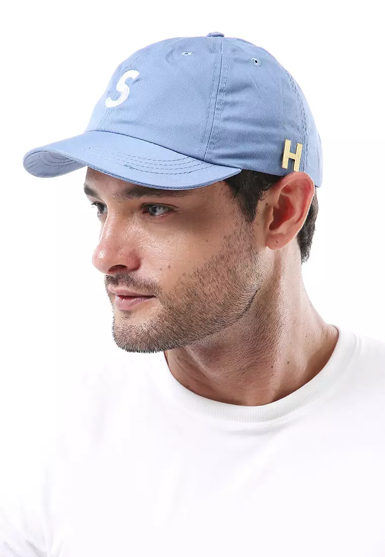 Gemp Topi Snapback Aksesoris Fashion Pria Wanita Bordir Huruf S Resizable Strap Material Drill ORIGINAL - Blue