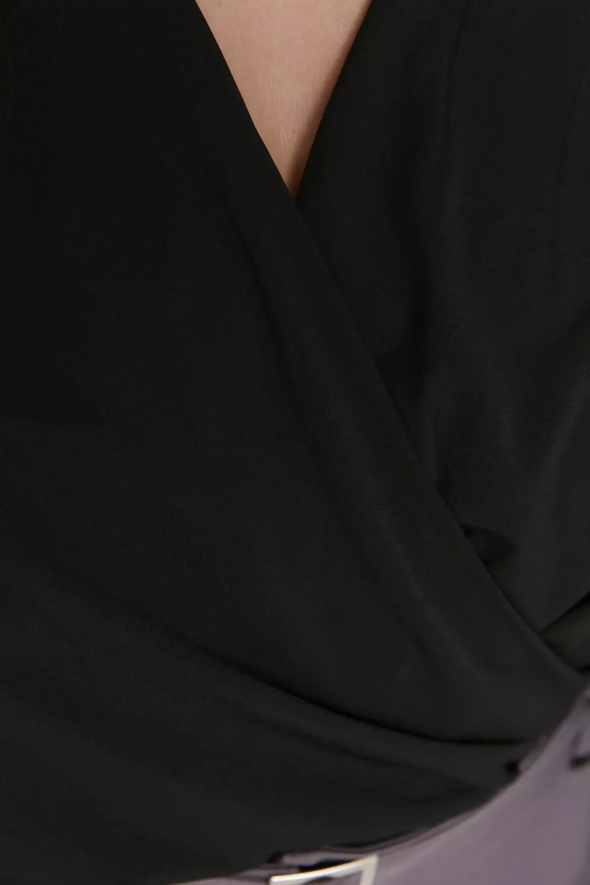 Plus Size Wrap Balloon Sleeves Blouse