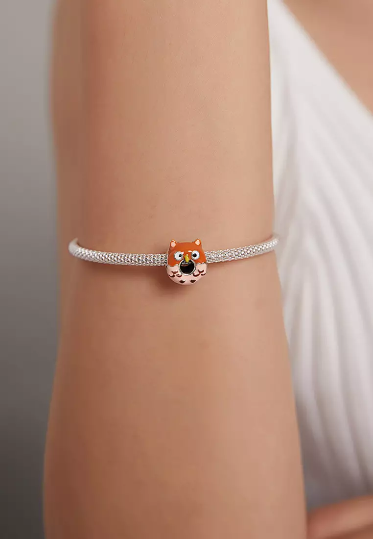 Solid 925 Sterling Silver Lovely Owl Pandora Inspired Charm