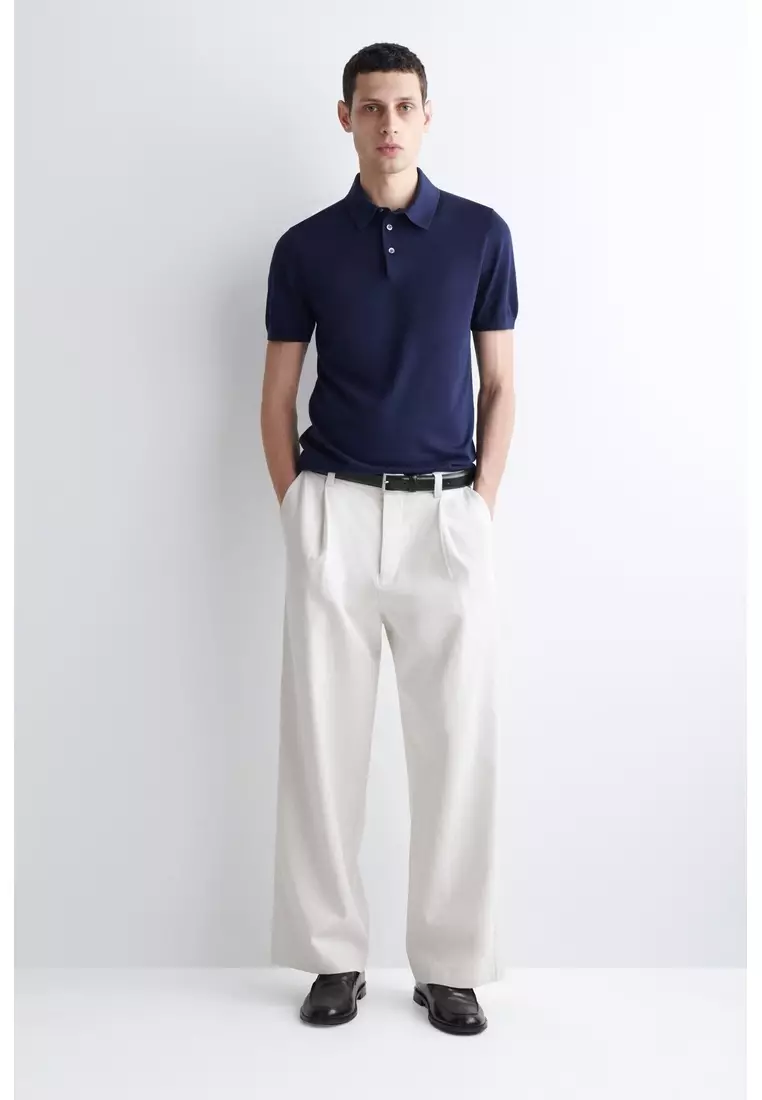 SLIM KNITTED SILK POLO SHIRT