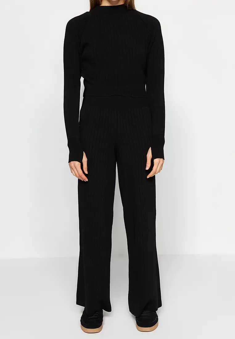 Crop Sweater Top and Pants Set