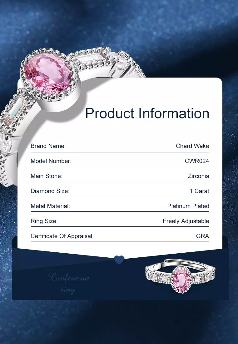 Cincin Wanita Berlian Dilapisi Platinum Perhiasan Korea Style Sertifikat GRA Cincin Cewek