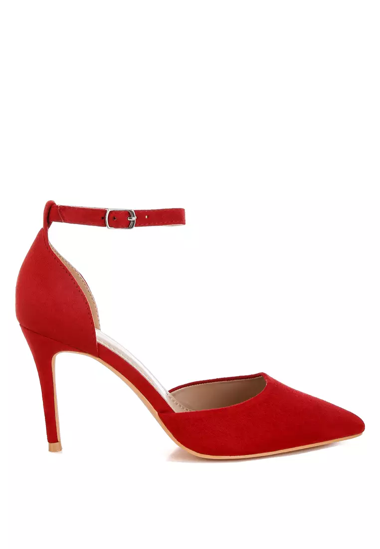 Discount on Rag & CO.  shoes - SKU: Microfiber Stiletto Sandals in Red