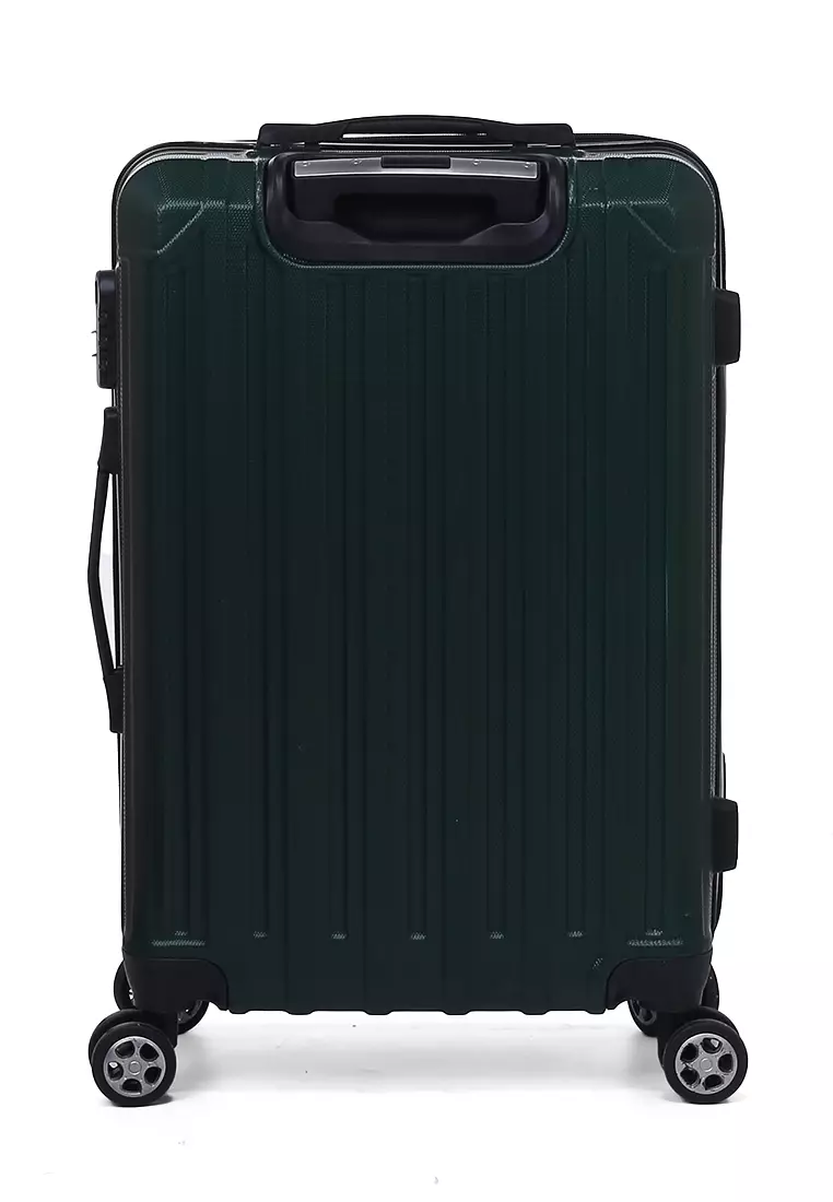 Isvara Tas Koper Hardcase Unisex One Set Suitcase Number Code Combination Lock Large Compartment Material ABS+PVC Coated ORIGINAL - Green