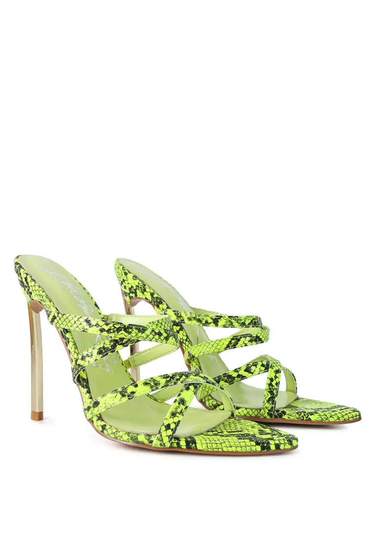 Lime green snake best sale print heels