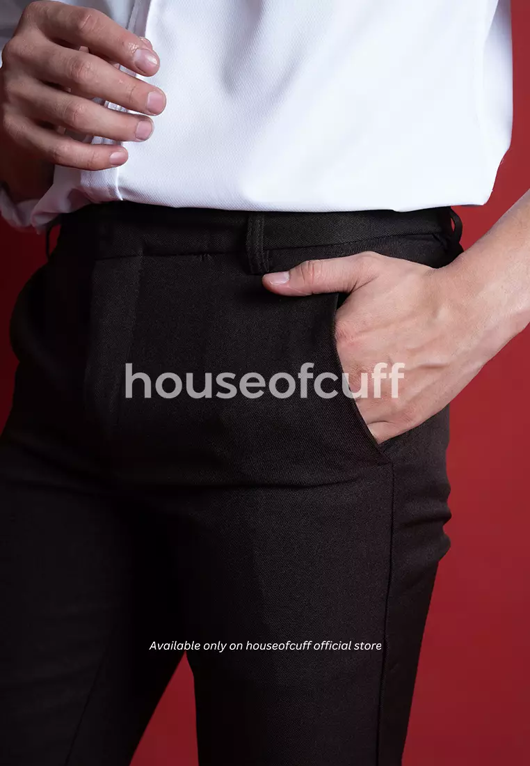 Houseofcuff Celana Ankle / Cropped Pants Slim fit Celana kerja bahan / Sirwal Coklat