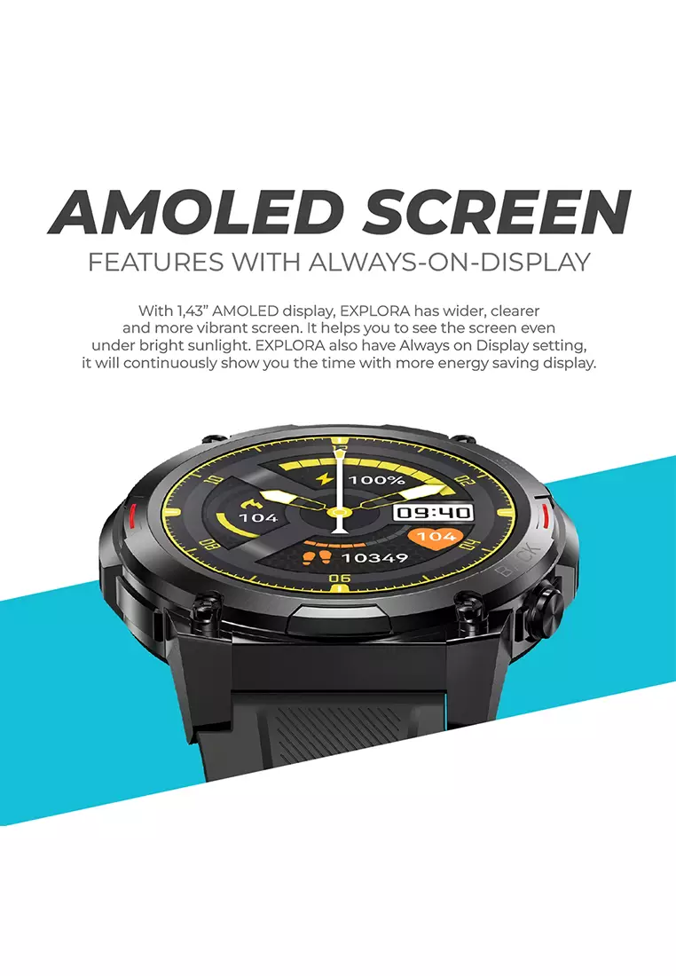 Digitec Explora - Smartwatch - Jam Tangan Pintar Pria - Black - Rubber Strap