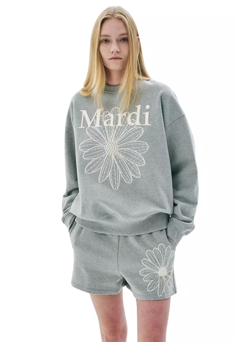 Sweatshirt Flowermardi Needlework - Grey Cream