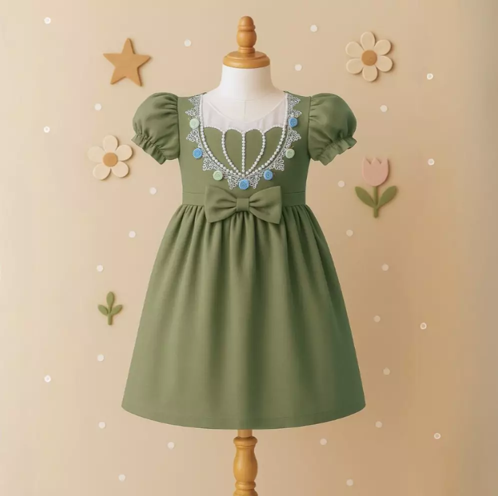 Two Mix - Dress Anak Perempuan - Gaun Anak Cewek 1-12 Tahun Y897 Sage