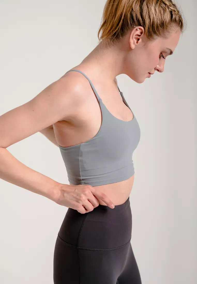 HAPPYFIT LYCRA Premium Sports Bra Grey