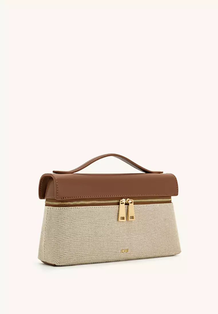 Thea Top Handle Bag - Brown Canvas