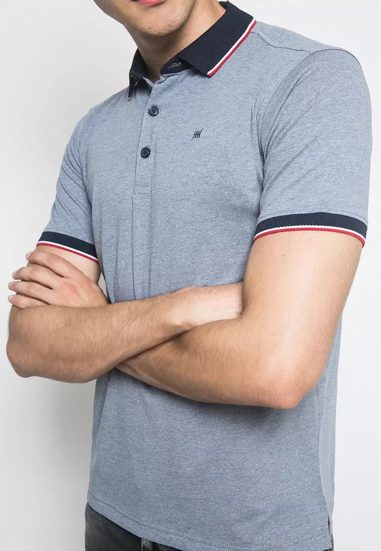 Johnwin - Kaos Polo Casual Pria Warna Abu-Abu ATS.625.M458.01.C-S/S
