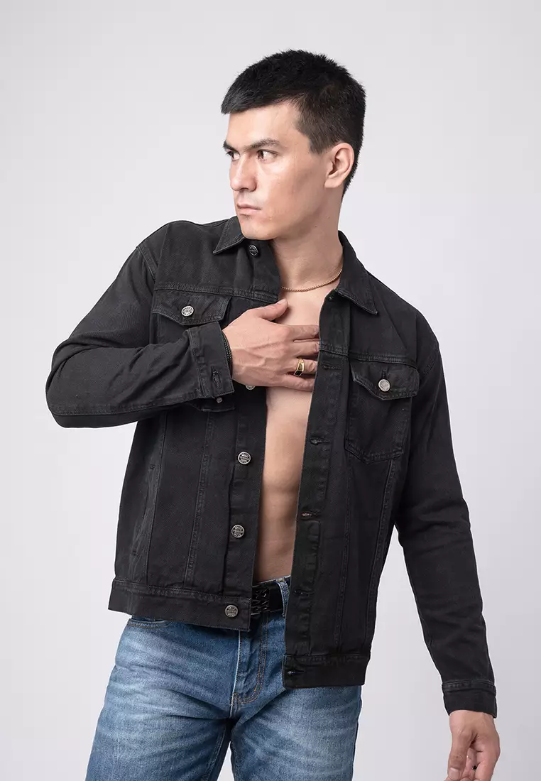 Jacket Jeans Solid Black Premium