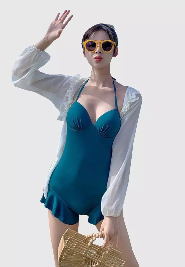Swimming Costume. Swimmer on Blue Illustration Swimsuit MADE TO ORDER -   Hong Kong