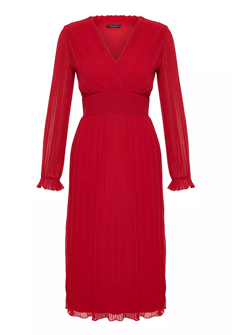 Pleated Midi Dress