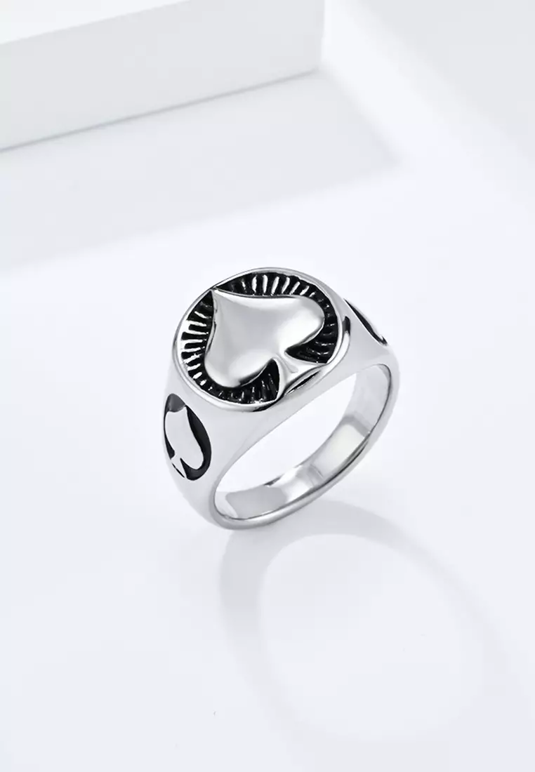 Mens ace of hot sale spades ring