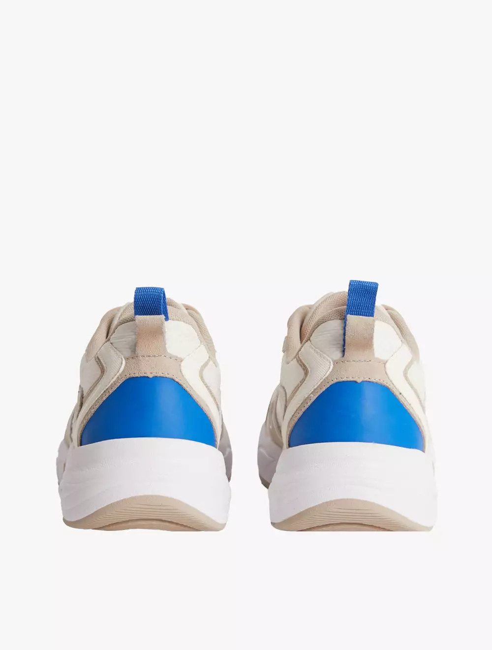 CKJ ACCESSORIES - SUEDE AND MESH TRAINERS - white