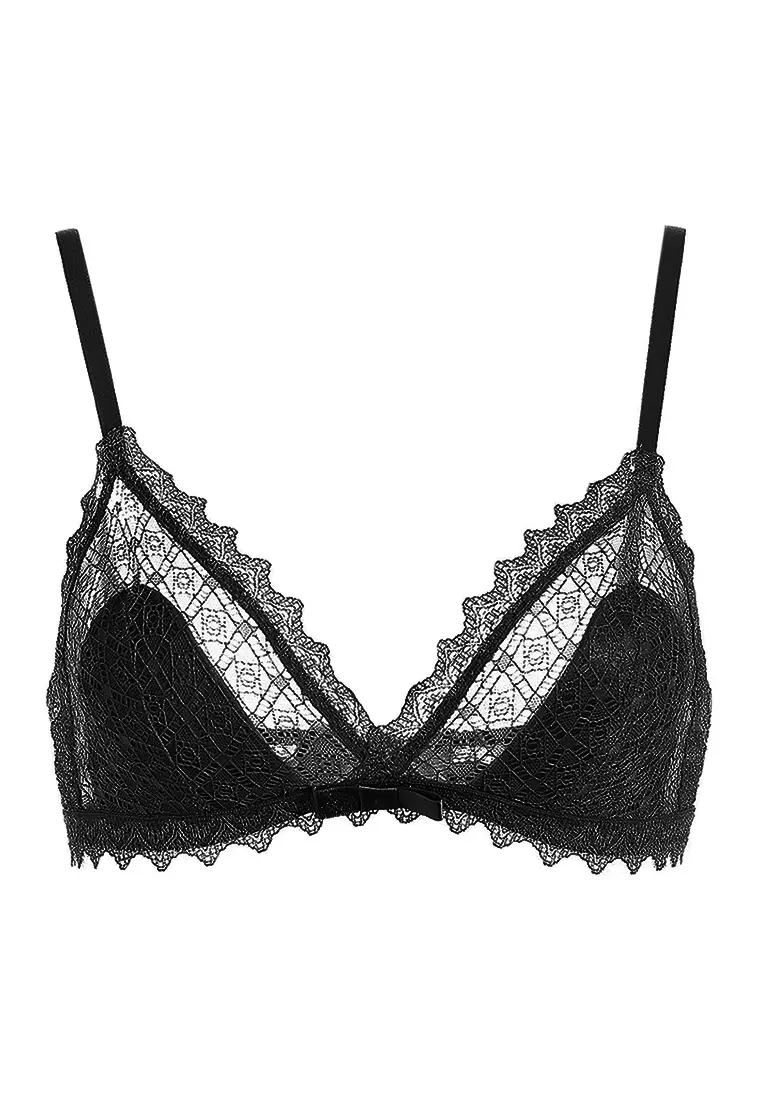 Buy Dear Eve Lingerie Romana Black Lace Bralette 2023 Online Zalora Philippines