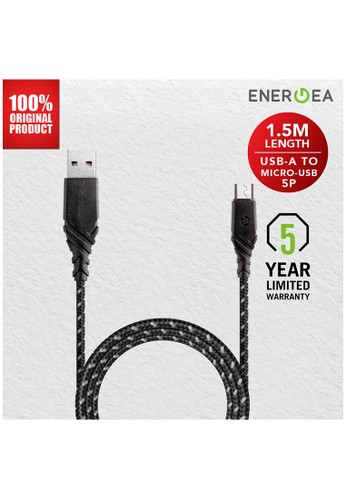 Energea black Energea - DuraGlitz Micro Cable 5Pin for Android - 1.5 mtr - Black E4117ESC904945GS_1