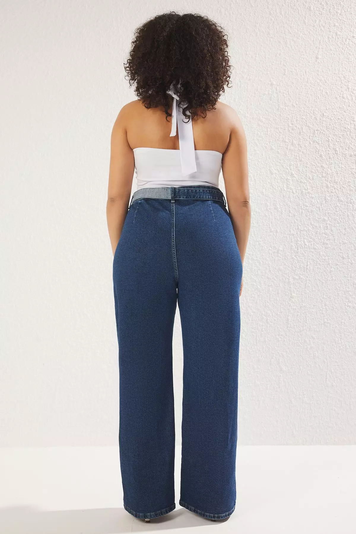 Plus Size Belted Jeans