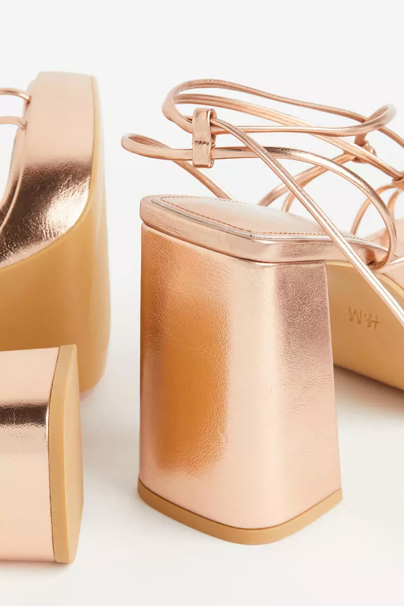 Block-heeled platform sandals