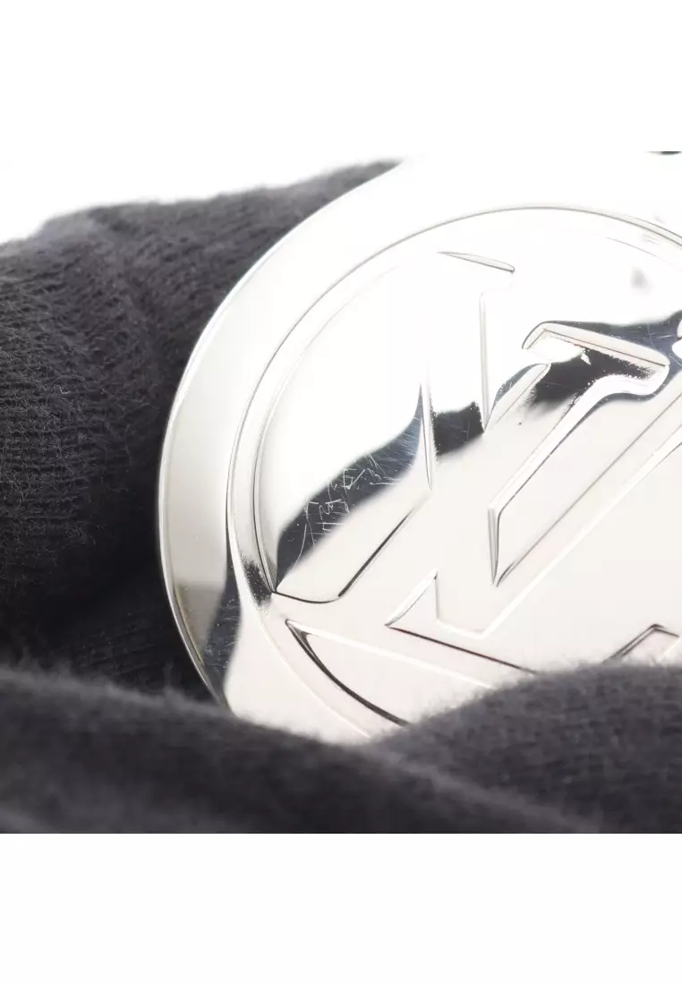 Pre-Loved Louis Vuitton crystal sack Loupe bag charm key ring glass Silver clear